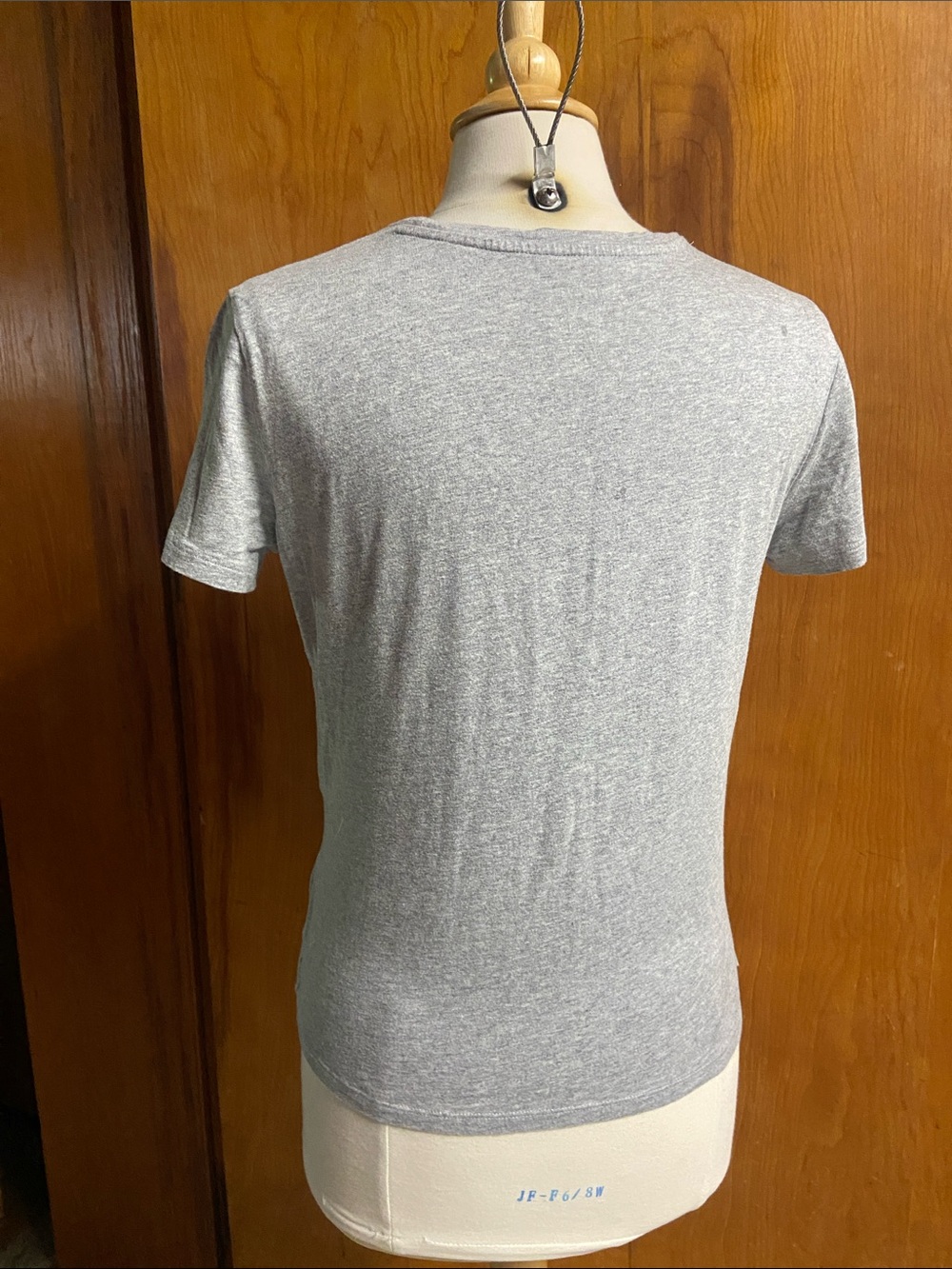 NINE WEST Wrap Women’s Short-Sleeve Gray Twist-Detail Top Cotton Modal MED - Picture 2 of 3